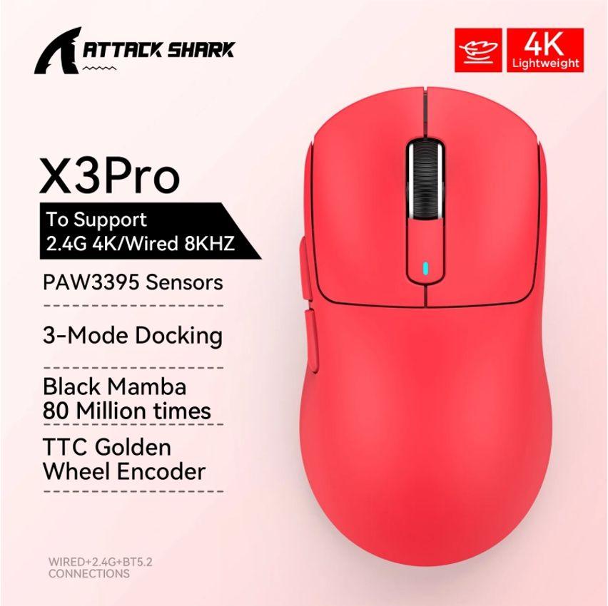 Attack Shark X3Rro Wired Bluetooth Mouse Mouse Macro Gaming Leve PixArt 37W3395