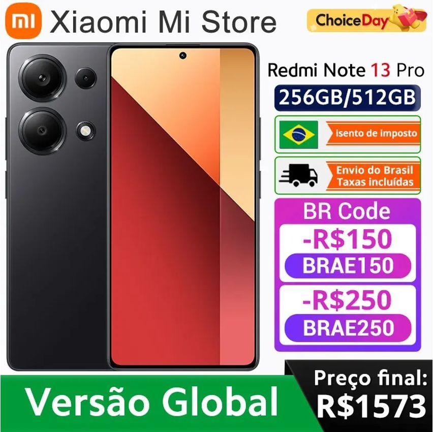 Xiaomi Redmi Note 13 Pro 8GB RAM 256 GB ROM 4G MediaTek Helio G99-Ultra Câmera 200MP OIS Carregamento Turbo 67W Tela AM
