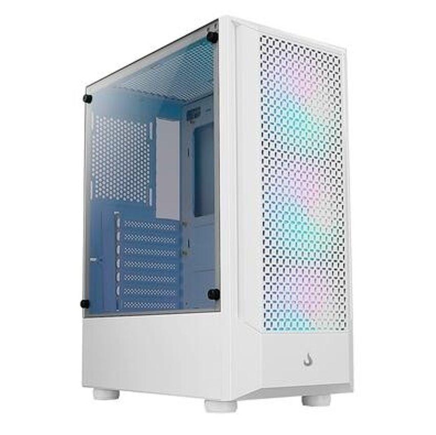 Gabinete Gamer Rise Mode Wave White Mid Tower ARGB ATX 3 Cooler Fan ARGB Branco - RM-WA-BW-ARGB