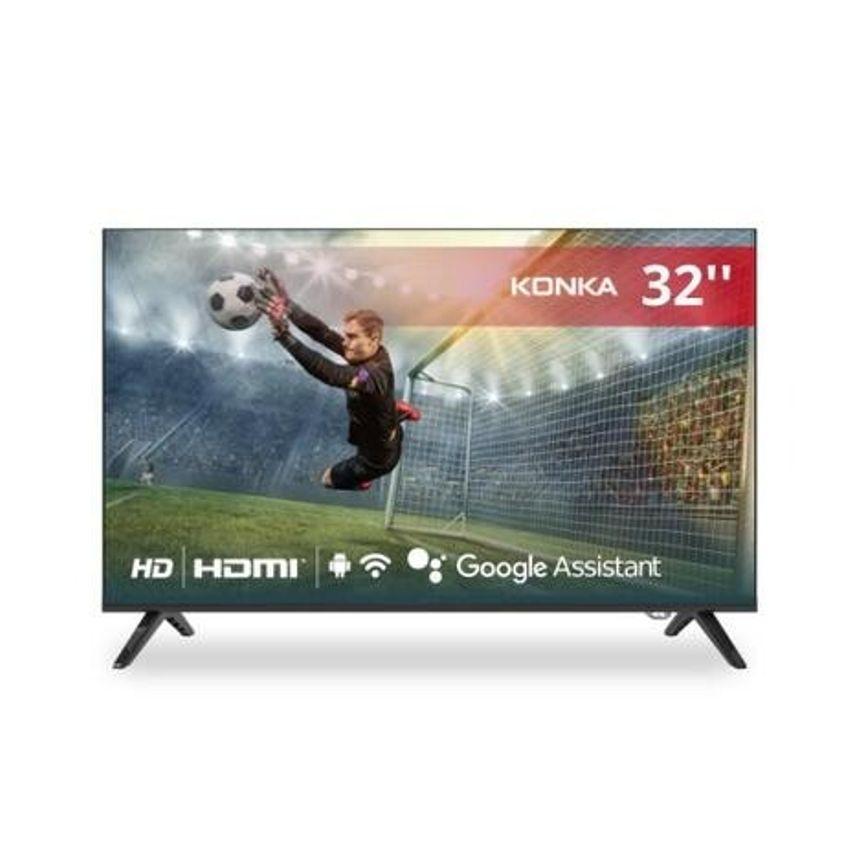 Smart TV LED 32" Design sem bordas Google Assistant e Android TV com Bluetooth Konka KDG32