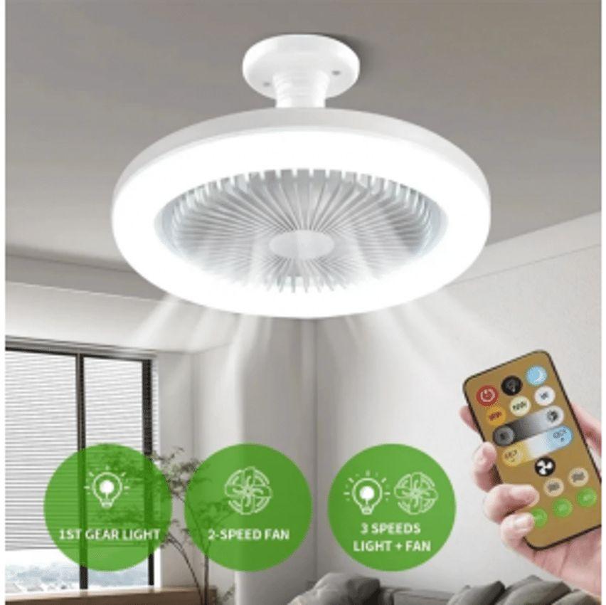 Ventilador de Teto Inteligente Silencioso Lâmpada de LED E27