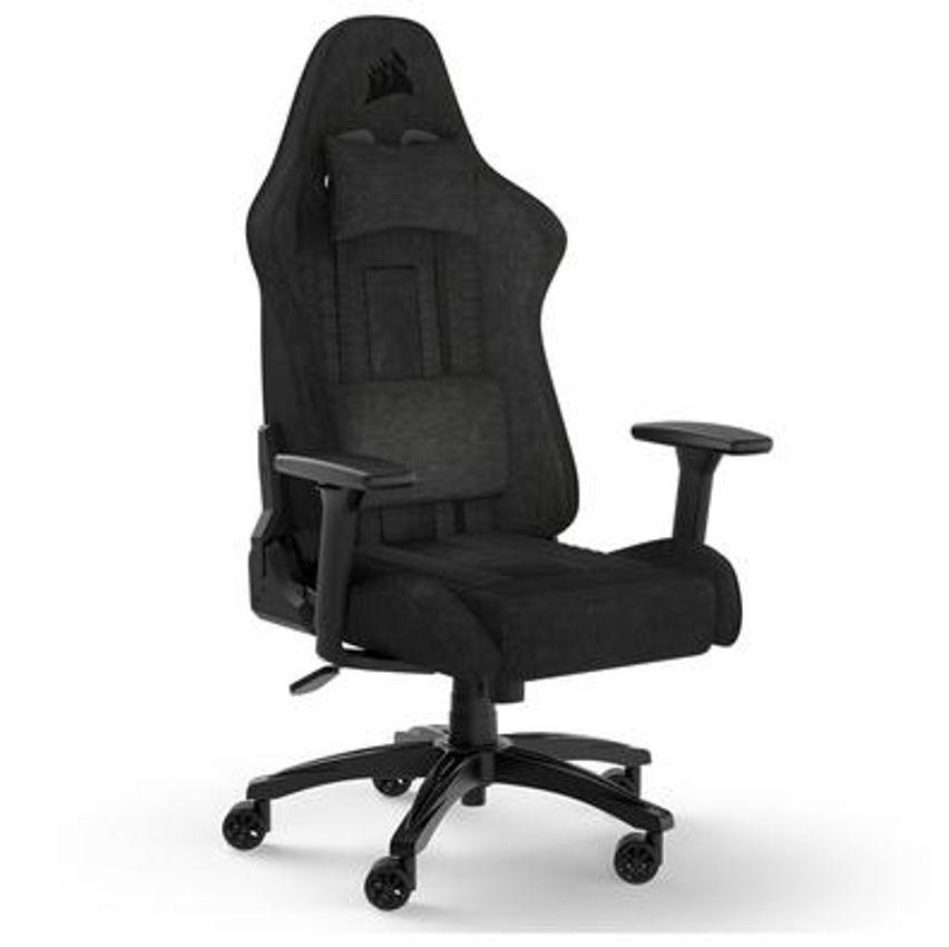 Cadeira Gamer Corsair TC100 Relaxed Fabric Até 120kg com Almofadas Reclinável Cilindro de Gás Classe 4 Preto - CF-9010051-WW
