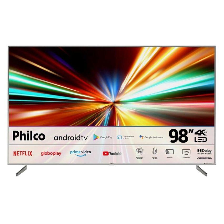 Smart TV 98 Polegadas Philco Android TV PTV98F8TAGCM 4K LED Dolby Atmos WiFi