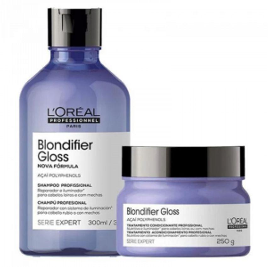 Kit L'Oréal Professionnel Serie Expert Blondifier Gloss - Shampoo 300ml e Máscara 250g