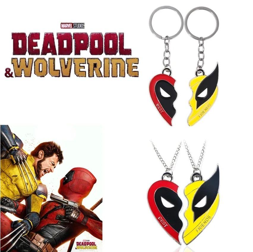 Chaveiro Deadpool e Wolverine Coração Duplo