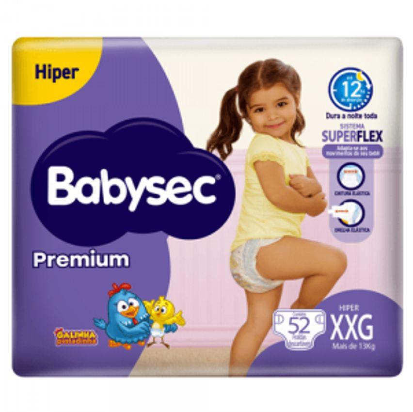 Fralda Descartável Infantil Babysec Premium XXG 52 Unidades