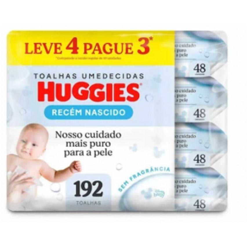 Kit Lenço Umedecido Huggies Puro e Natural Disney Baby Hipoalergênico Sem Álcool - Leve 4 e pague 3