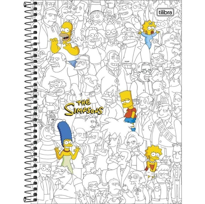 Caderno Tilibra Espiral Capa Dura Universitário 1 Matéria Simpsons 80 Folhas