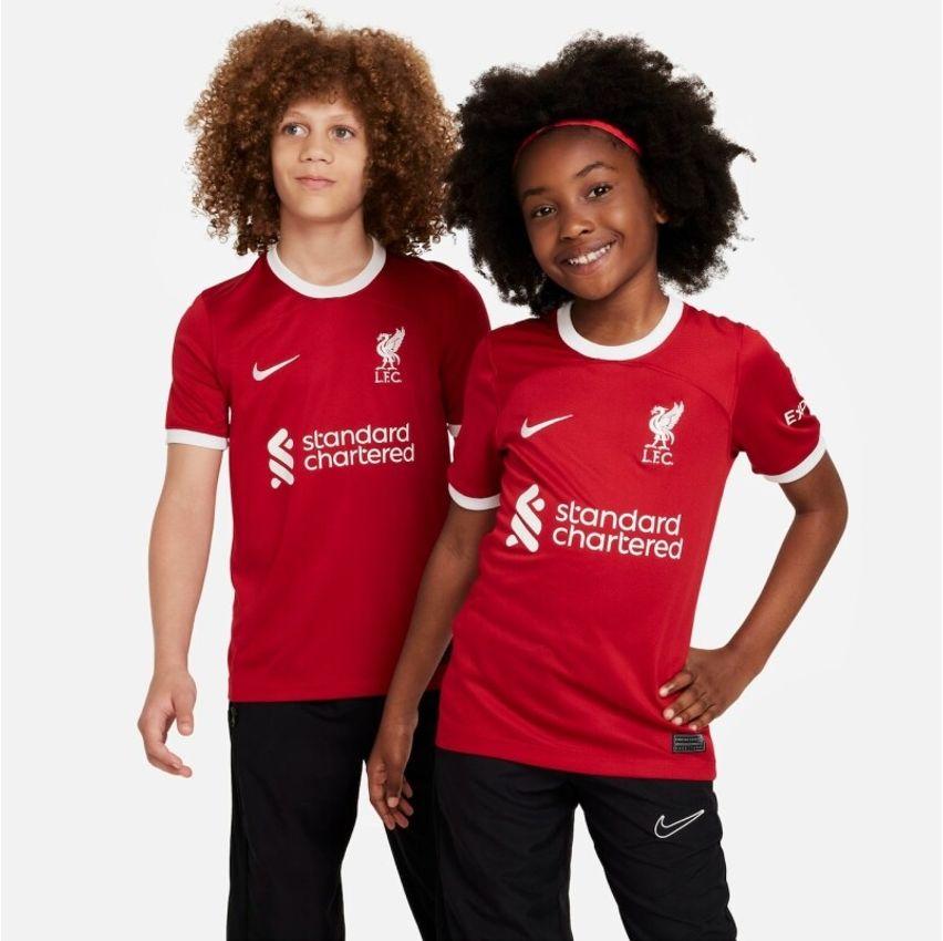 Camisa Nike Liverpool I 2023/24 Torcedor Pro Infantil - Tam G