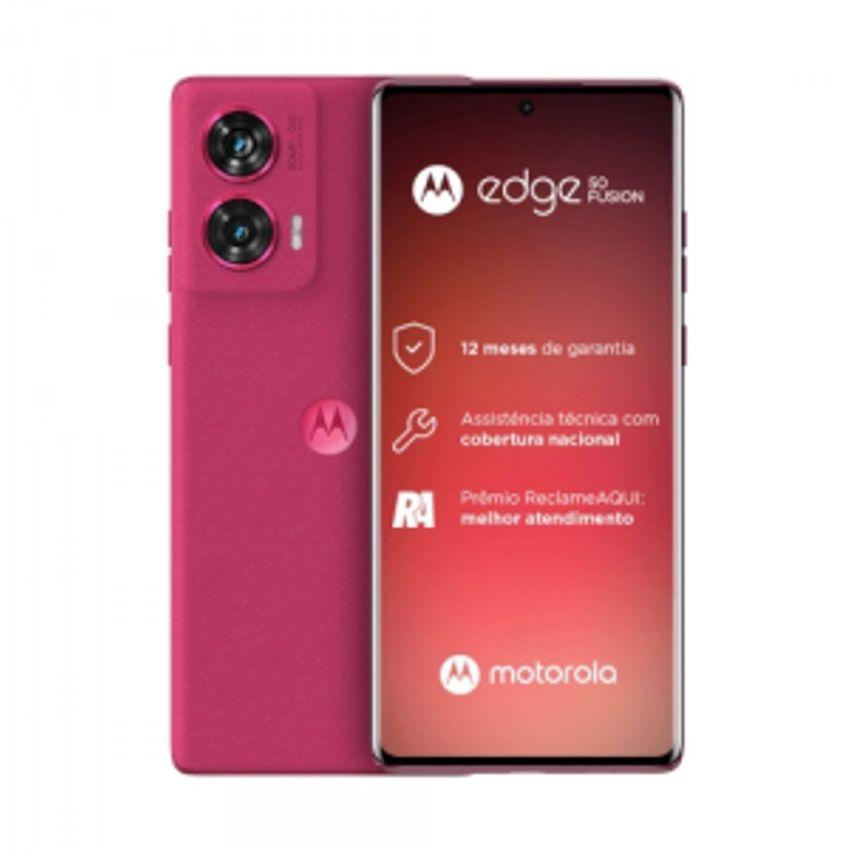 Smartphone Motorola Edge 50 Fusion 5G 256GB 16GB ram Boost Câmera Dupla 50MP + 13MP Selfie 32MP Tela 6.7 Pink - Vegan Suede