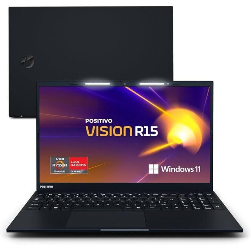 Notebook Positivo Vision R15 Lumina Bar AMD Ryzen 5 8GB 256GB Tela 15 polegadas Full HD Antirreflexo Windows 11 Home Tec