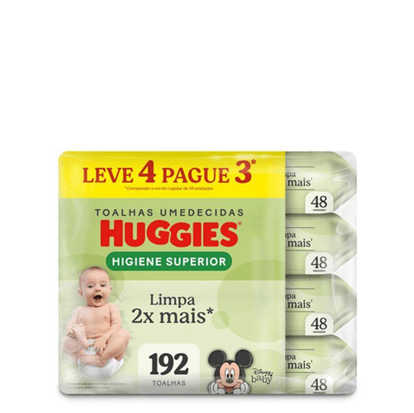 Lenço Umedecido Infantil Huggies Higiene Superior Limpa 2x Mais 4 Pacotes com 48 Unidades