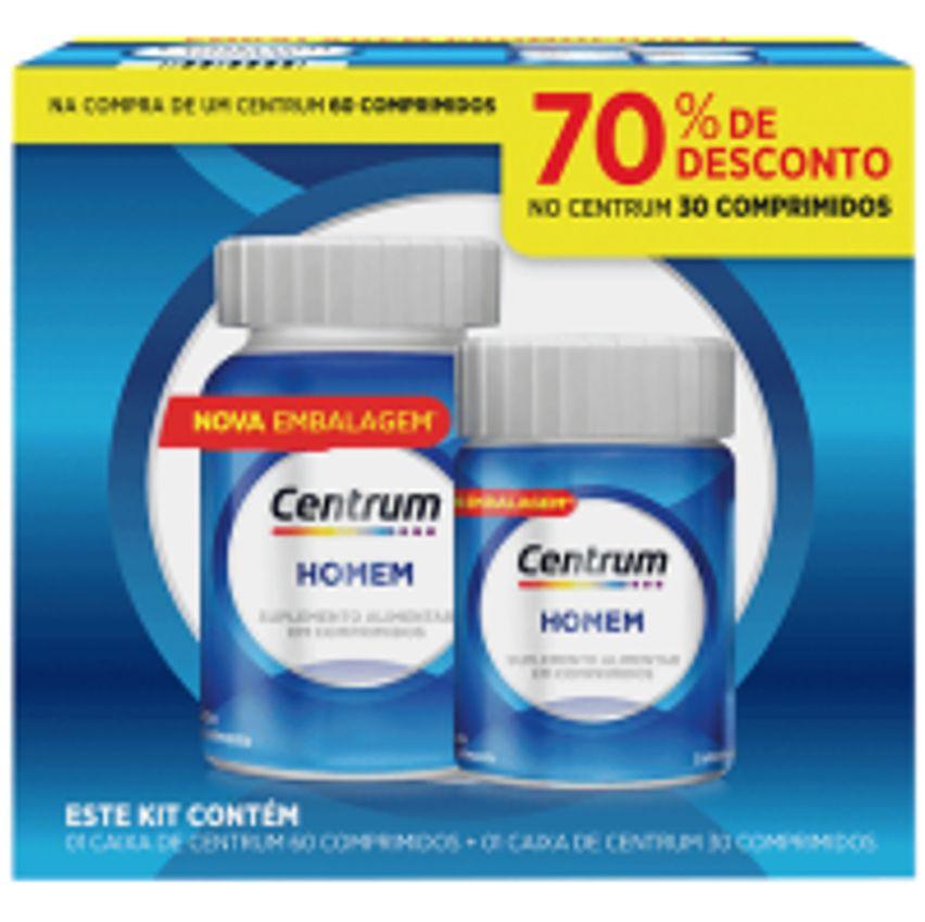 Kit Centrum Gender Homem de A a Z Vitaminas e Minerais 30 + 60 Comprimidos