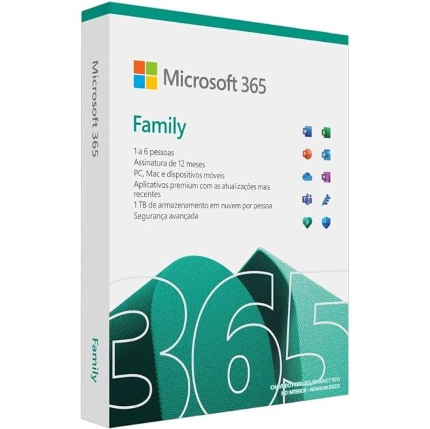 Microsoft 365 Family | Office 365 apps | 1TB na nuvem por usuário | até 6 usuários | assinatura anual