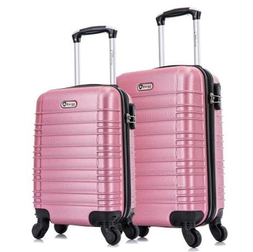 Kit 2 malas de viagem de bordo PP e P Detroit Swiss Move Rose