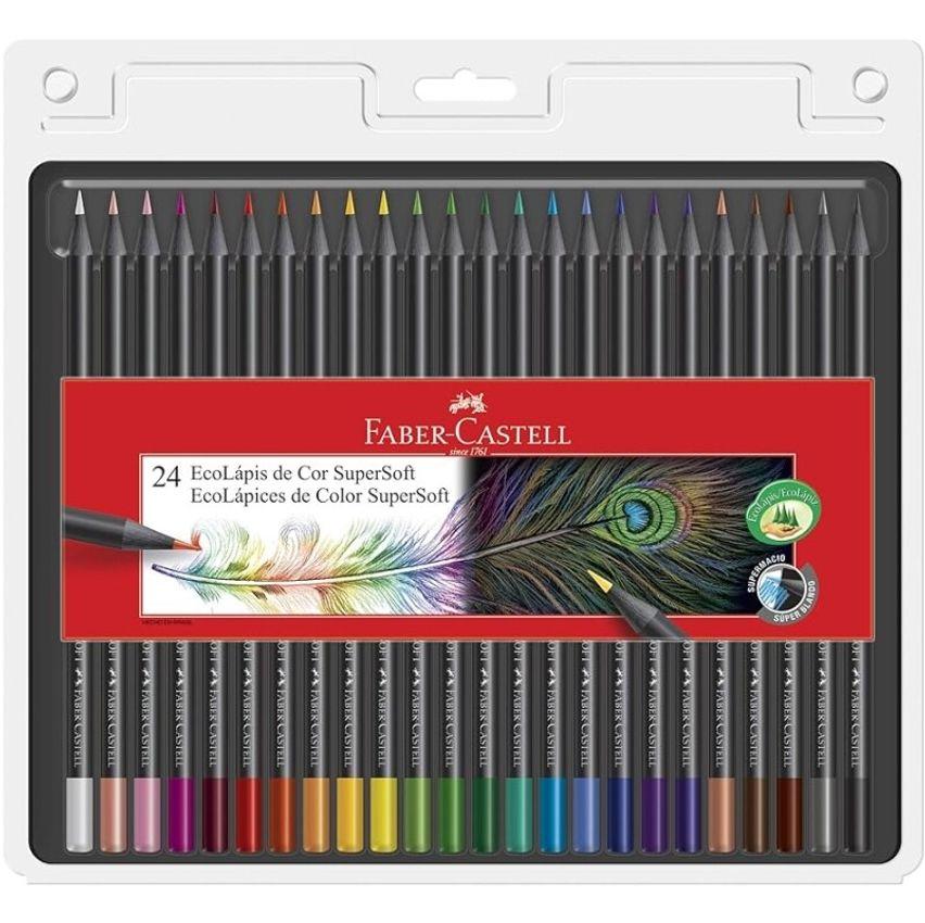 Lápis de Cor Faber-Castell EcoLápis Supersoft 24 Cores