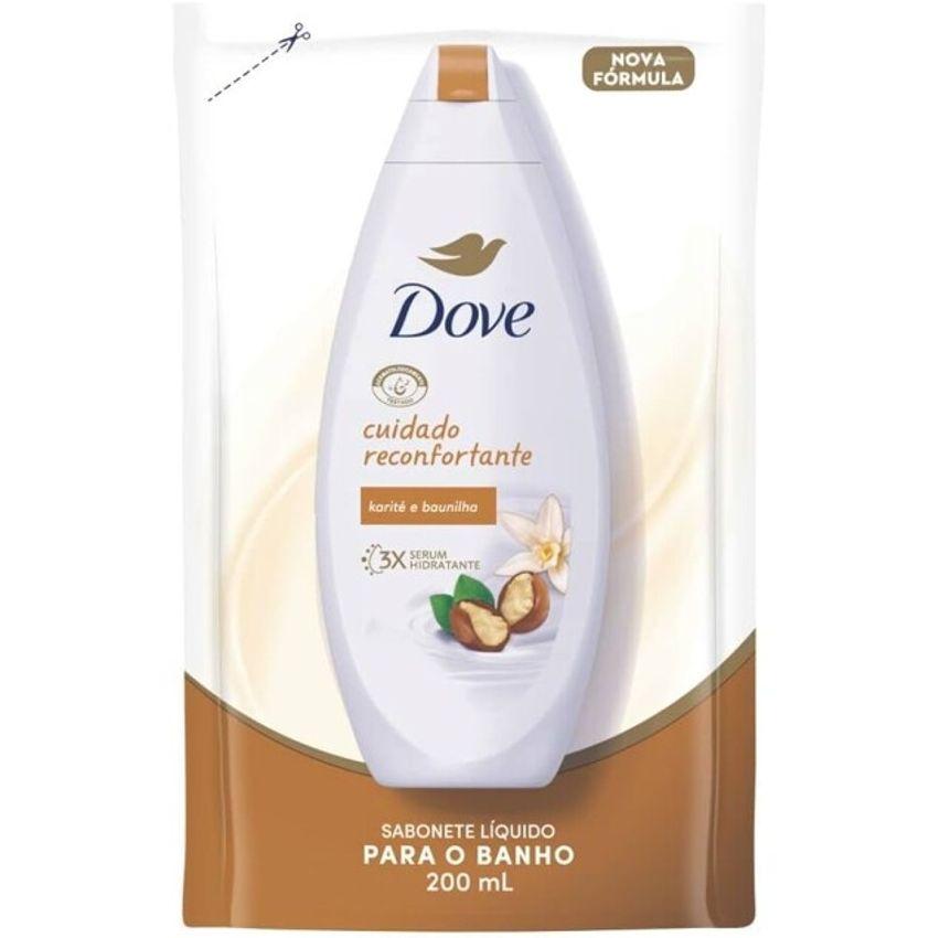 Dove Sabonete Líquido Nutritivo Karité e Baunilha Nutrium Moisture Cuidado Reconfortante Sachê 200Ml Refil