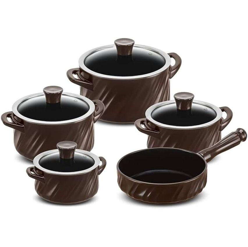 Conjunto Panelas de Cerâmica Twist 5 peças Chocolate - Ceraflame