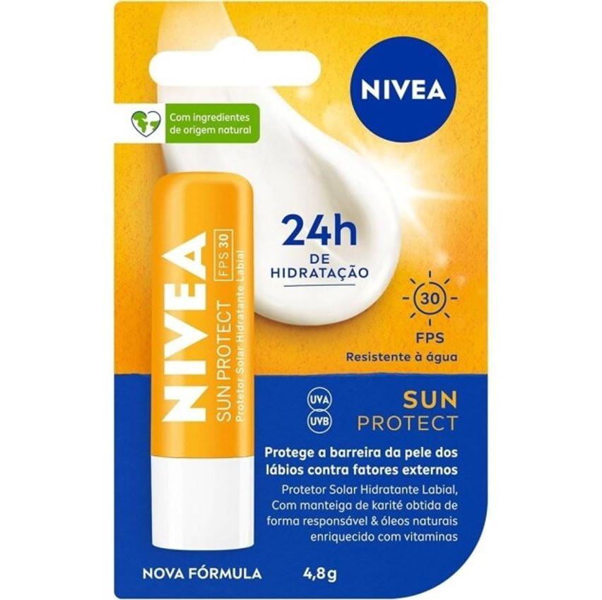 NIVEA Protetor Solar Hidratante Labial Sun Protect FPS 30 4,8g