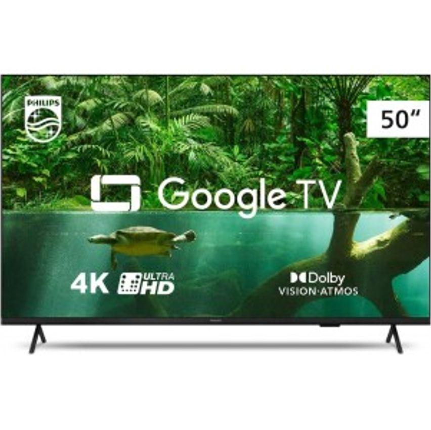 Smart TV Philips 50" 4K 50PUG7408/78 Google TV Comando de Voz Dolby Vision/Atmos VRR/ALLM Bluetooth