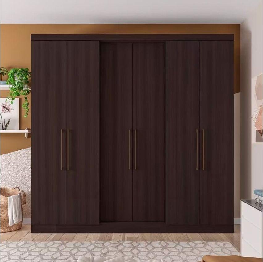 Guarda-Roupa Casal Bartira Napoli UP com 234,5cm de Largura 6 Portas 4 Gavetas e 4 Prateleiras