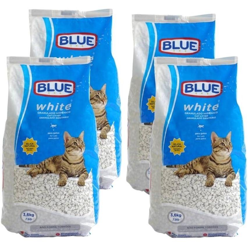 Pack Areia para Gatos Blue White Caixa com 4 Pacotes de 36kg