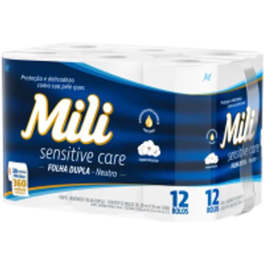 Papel Higiênico Folha Dupla Mili Sensitive Care - 12 Rolos 30m