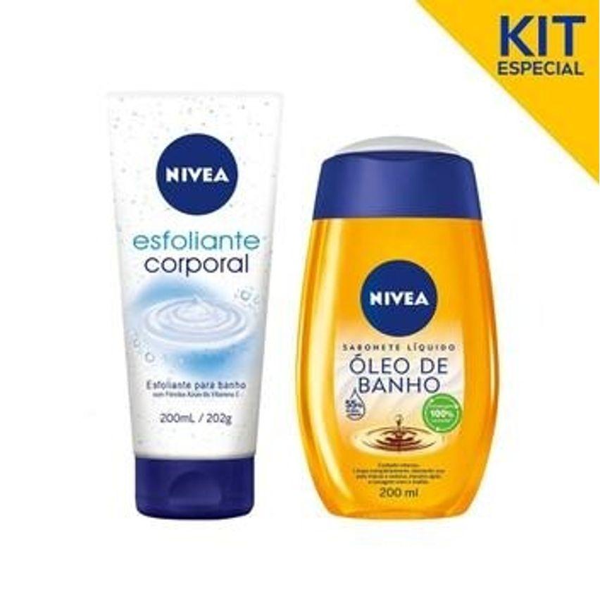 Kit Esfoliante Corporal NIVEA + Sabonete Líquido Natural Oil NIVEA 200ml - Cuidados com o Corpo