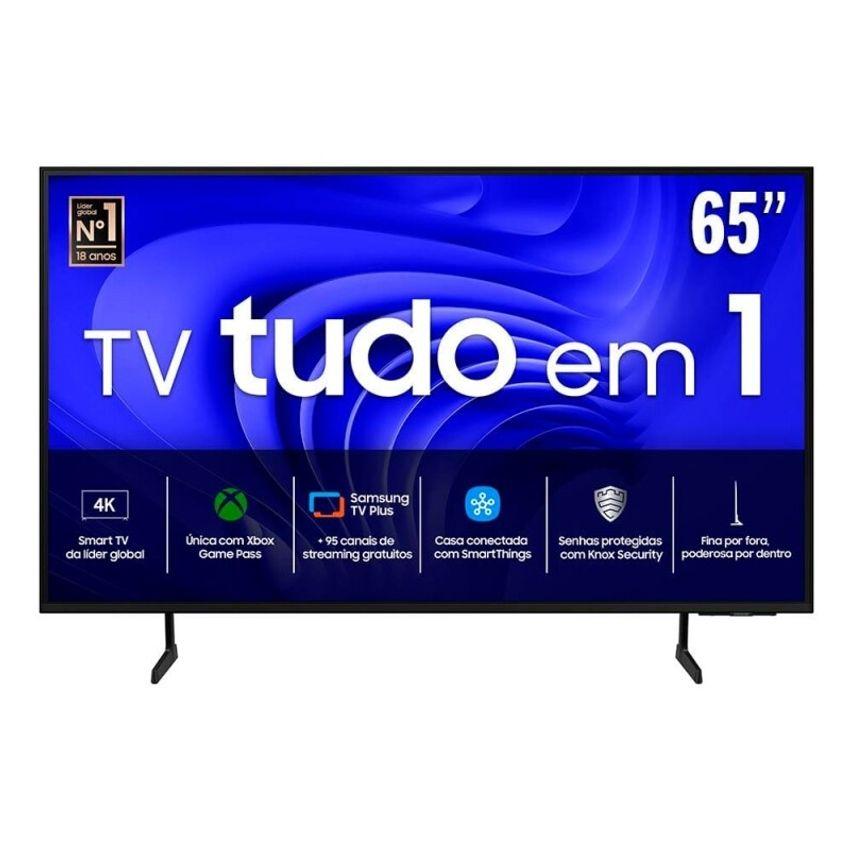 Smart TV 65 LED 4K Samsung 65DU7700 com Processador Crystal 4K Gaming Hub AI Energy Mode Alexa built-in Bluetooth USB