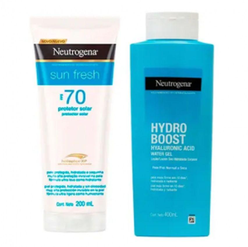 Kit  Protetor Solar Neutrogena Sun Fresh FPS70 200ml + Hidratante Corporal Hydro Boost 400ml