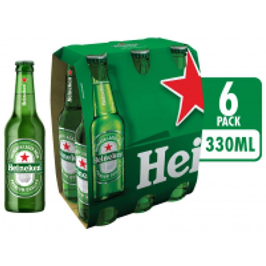 6 Unidades Cerveja Heineken Puro Malte Lager Premium Long Neck 330ml