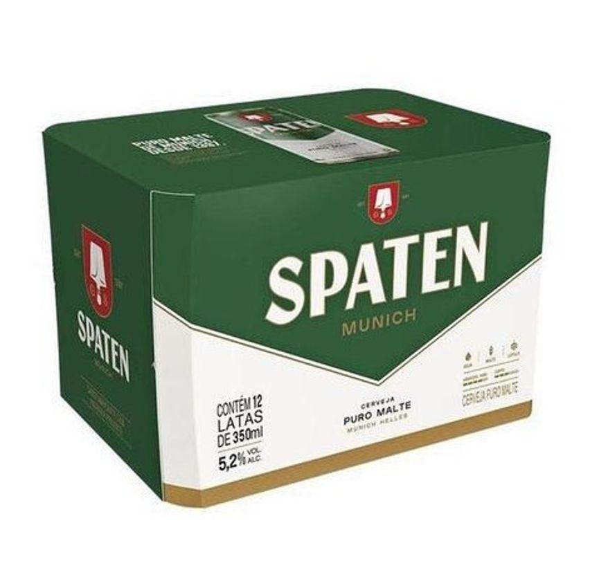 Cerveja Spaten Puro Malte Munich Helles Lager - 12 Unidades Lata 350ml - Cerveja