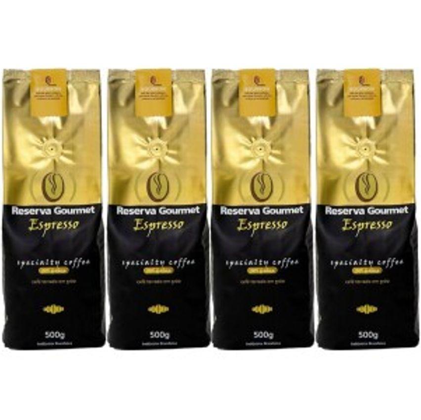 Kit Café Especial em Grãos Bourbon Amarelo Reserva Gourmet 4 Pct de 500g Torra Fresca Direto da Fazenda