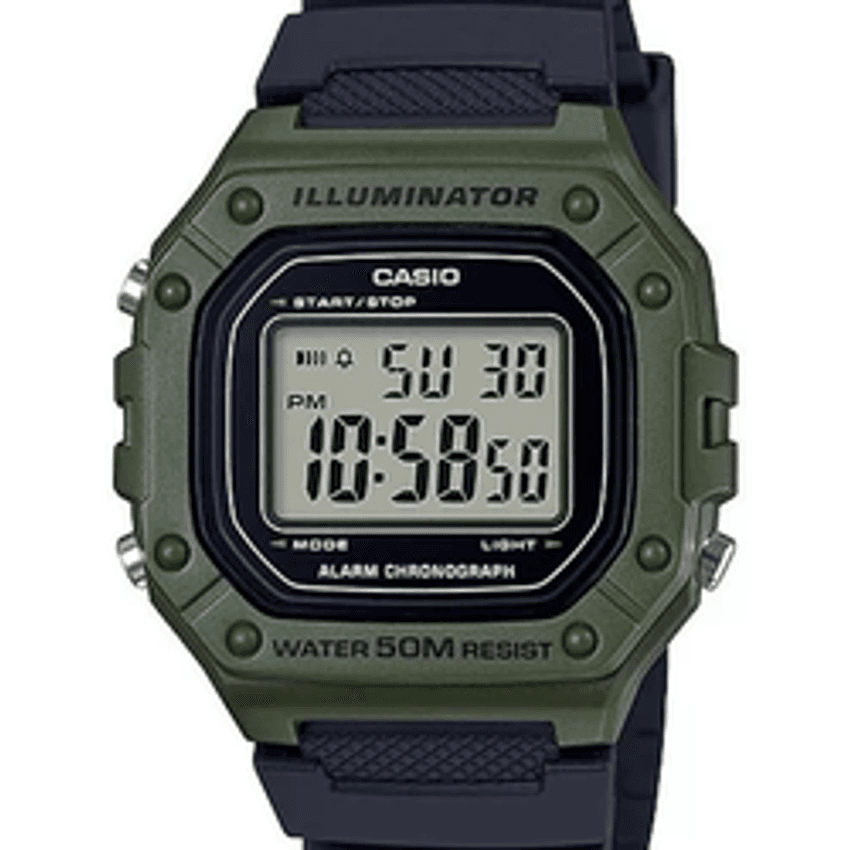 Relógio Casio Masculino Digital Illuminator W-218h-3avdf Correia Preta