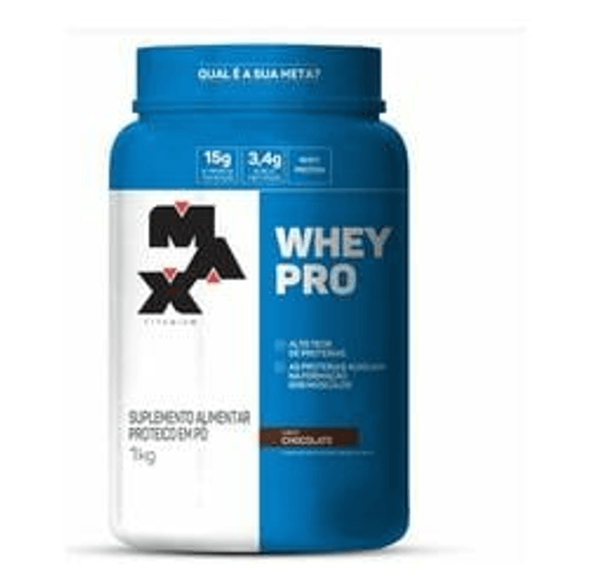 Whey Pro Concentrado Pote 1kg - Max Titanium Sabor Chocolate