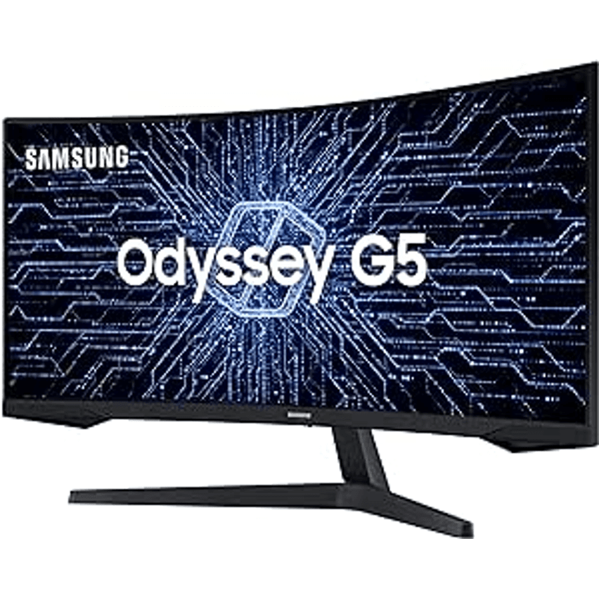 Monitor Gamer Curvo Samsung Odyssey 34’’, Ultra WQHD, 165Hz, 1ms, tela ultrawide, HDMI, Display Port, Freesync Premium, preto, série G5