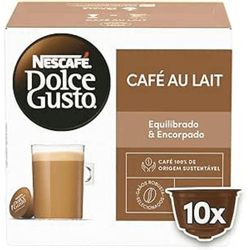 Dolce Gusto Nescafe Café Au Lait 10 Cápsulas- embalagem variável