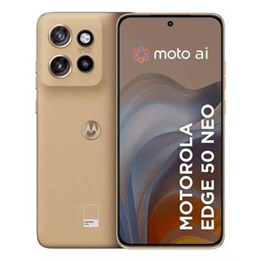 Smartphone Motorola Edge 50 Neo 5G - 256GB 16GB (8GB RAM+8GB Ram Boost) 50MP Sony Camera Moto AI Ultrarresistencia militar - Latte Vegan Leather