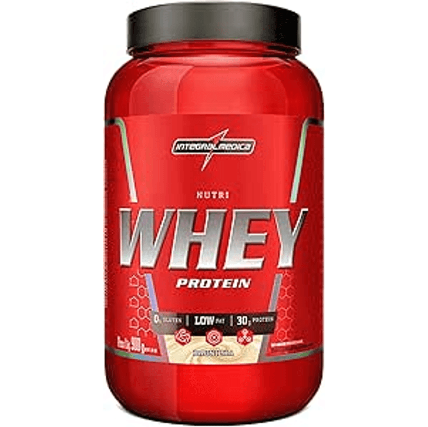 Integralmédica - Nutri Whey Protein Baunilha - Suplemento Alimentar Hipercalórico, Ganho Muscular e Recuperação Pós-Treino - Fonte de Proteínas e Carboidratos - Pote 900g