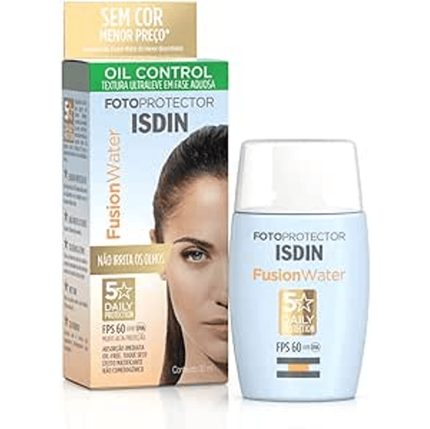 ISDIN Protetor Solar Facial Fusion Water 5 Stars FPS 60 - 30ml