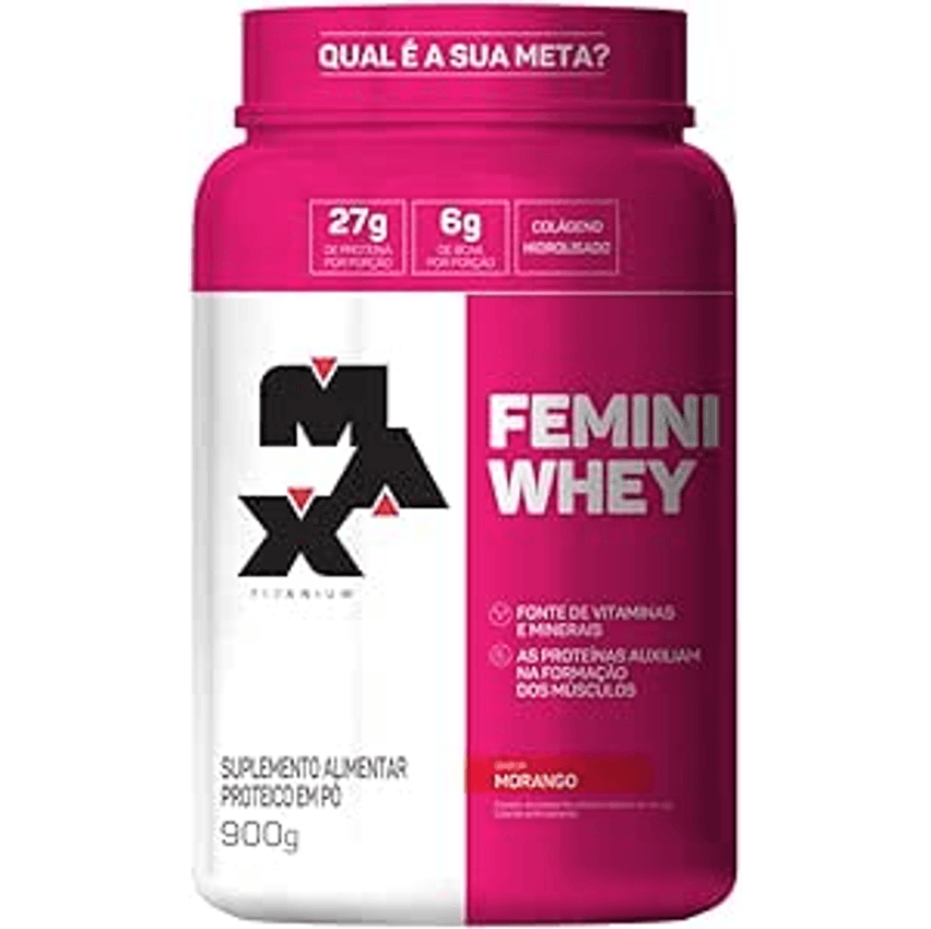 Max Titanium Femini Whey 900G Morango