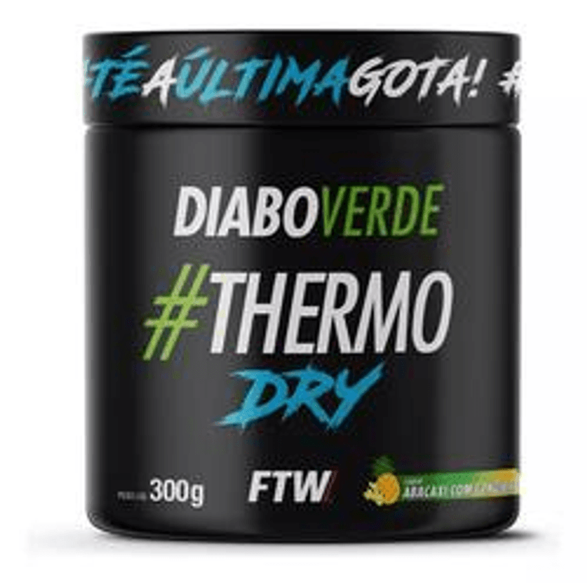 Termogênico Thermo Dry Pote 300g Sabor Abacaxi com Gengibre FTW - DIABO VERDE