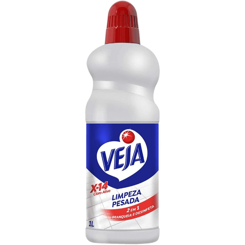 Limpador X14 Limpeza Pesada 2Em1 Cloro Ativo 1 L, Veja, 1L