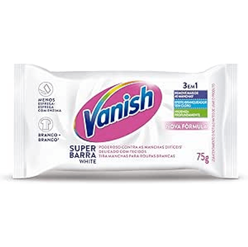 Vanish Tira Manchas Em Barra White 75G Para Roupas Brancas