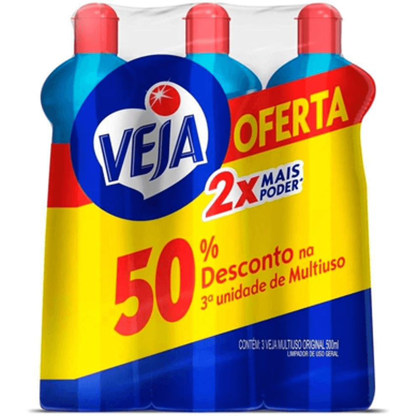 Veja Gold Original - Limpador Multiuso, 3 Unidades De 500ml