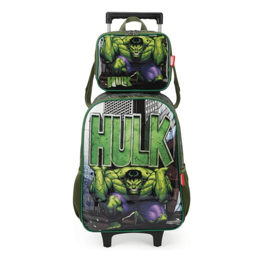 Kit Mochila Rodinha Infantil + Lancheira Térmica Marvel