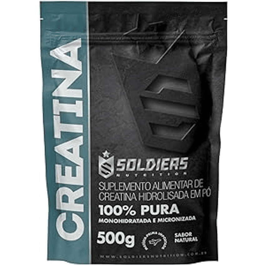 Soldiers Nutrition Creatina Monohidratada 500g - 100% Pura Importada