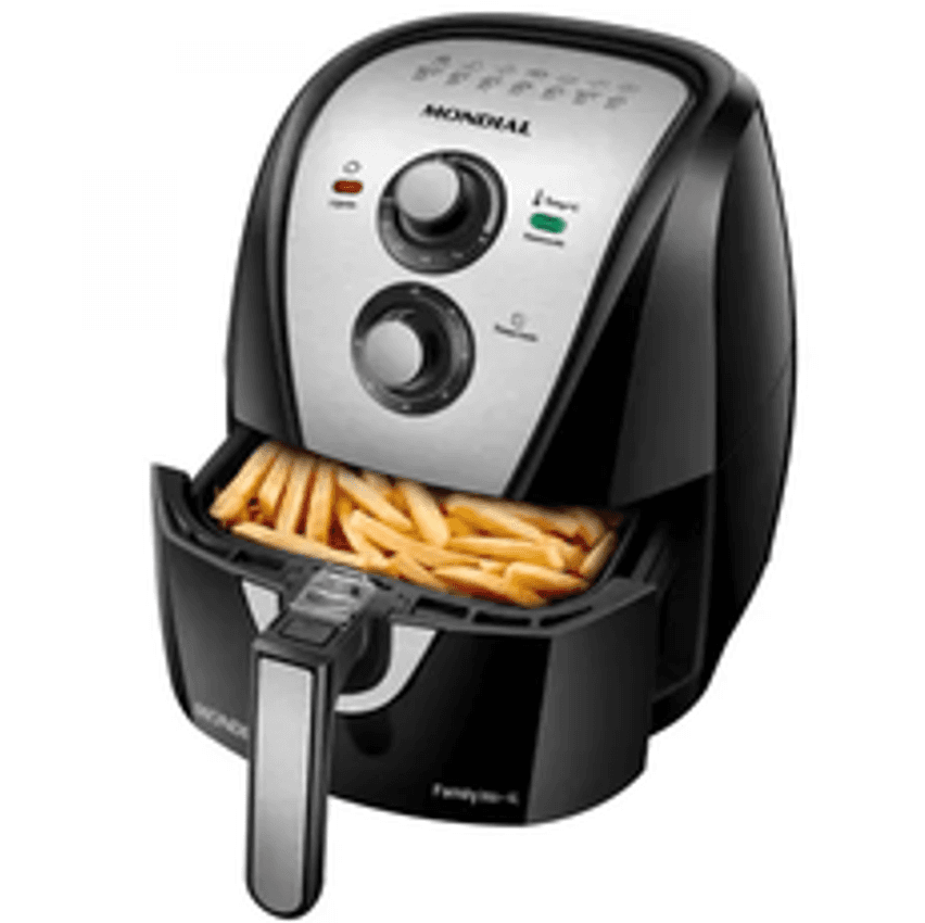 Fritadeira Elétrica Sem Óleo Mondial 4L Air Fryer AFN-40-BI Preto/Inox 1500W 110V