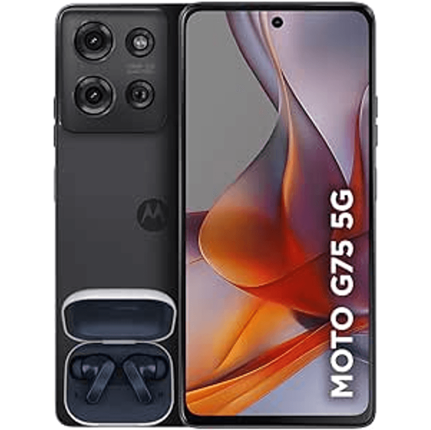 Smartphone Motorola Moto g75 5G + Moto Buds - 256GB 16GB (8GB RAM+8GB Ram Boost) e 50MP Sony Lytia 600 Camera Moto AI Ultrarresistencia militar - Preto