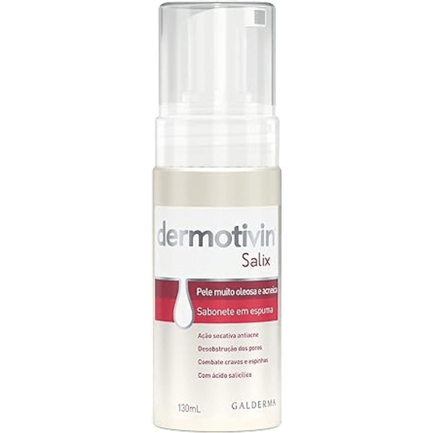 Dermotivin Espuma De Limpeza Facial Para Acne Salix 130ml